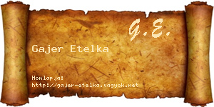 Gajer Etelka névjegykártya